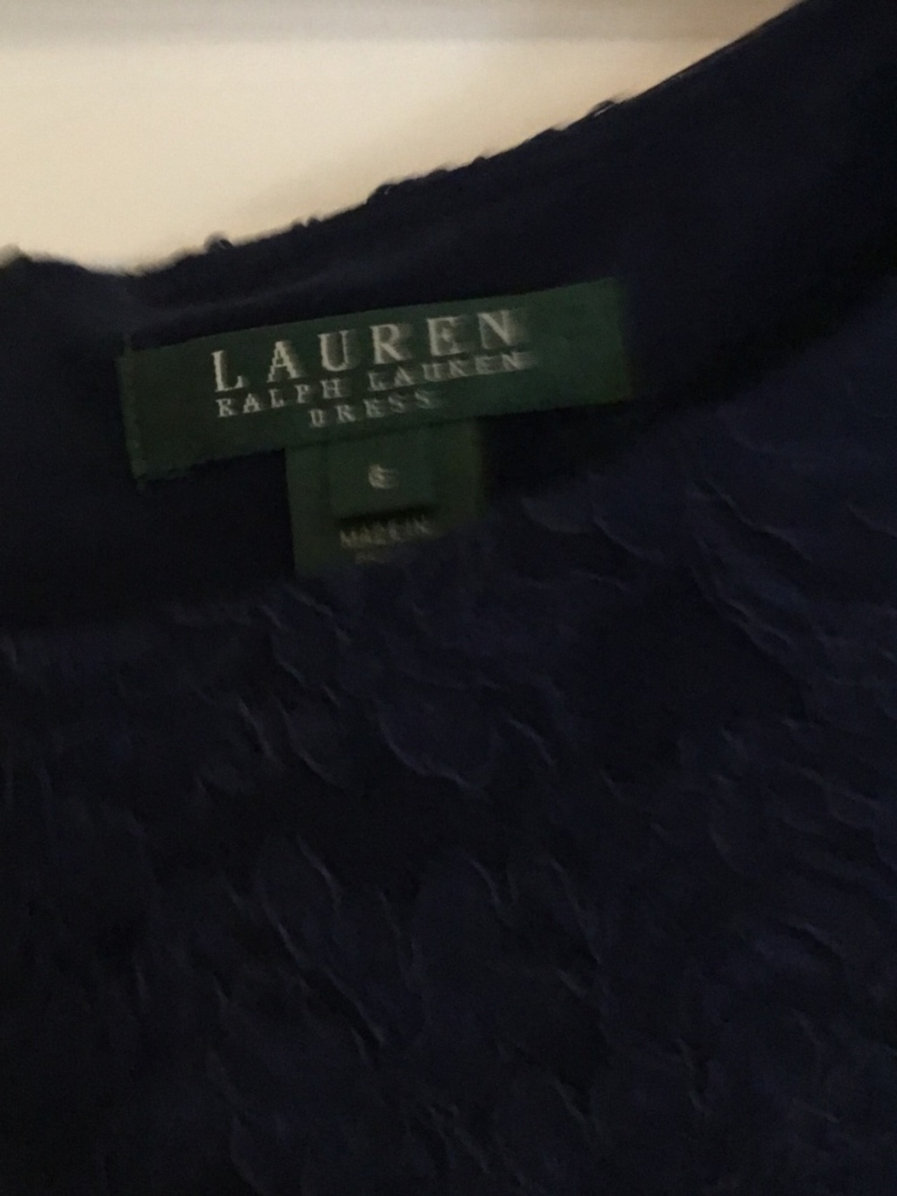 Navy Blue Ralph Lauren capped sleeved lace dress fully lined size 6 - Picture 5 of 5